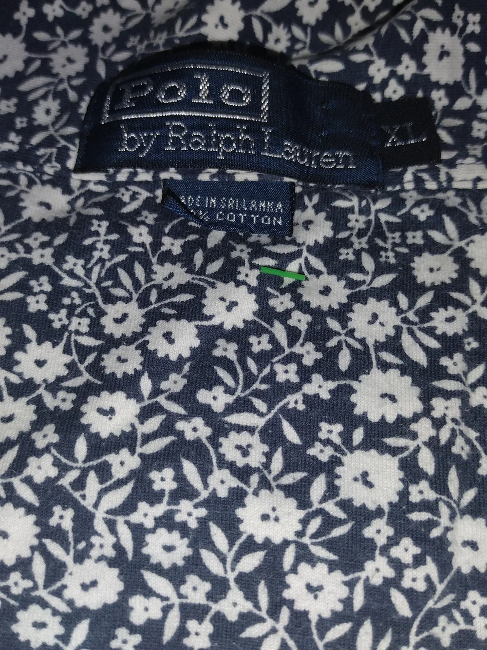 Ralph Lauren Navy and White Florall Men's XL Hawaiian Polo